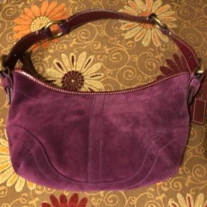 Coach Suede Handbag - Magenta